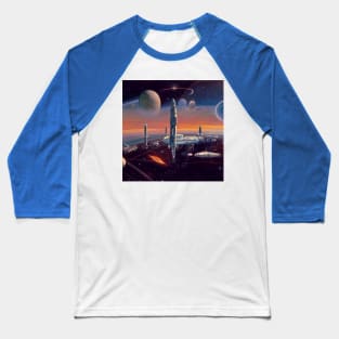 Interplanetary Spaceport Baseball T-Shirt